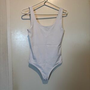 Express White Scoop Neck Bodysuit